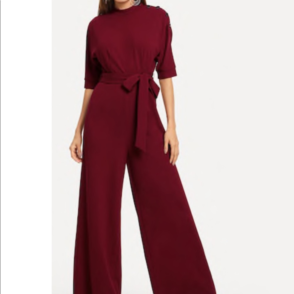 NWT Belted Palazzo Jumpsuit